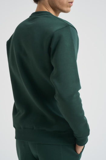 Felpa uomo verde a girocollo - 5