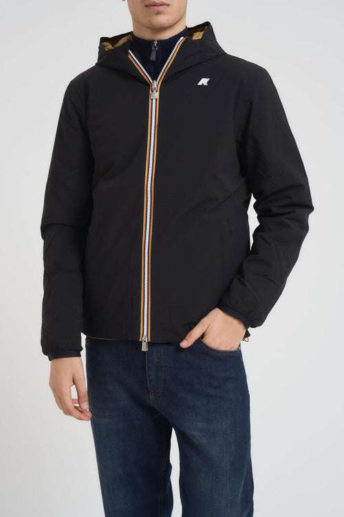 Giubbotto uomo double face nero e beige