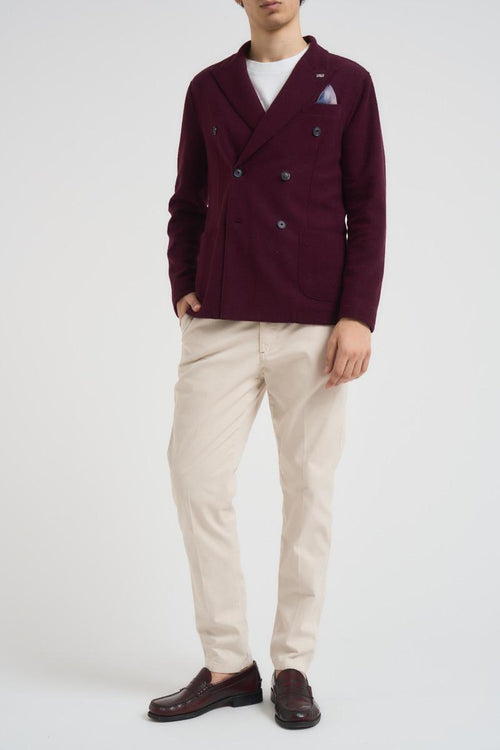 Giacca uomo in maglia bordeaux - 1