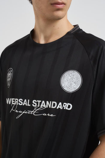 T-shirt uomo girocollo in jersey nera - 3