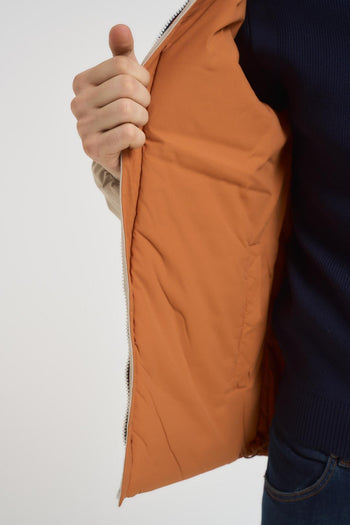 Giubbotto uomo double face beige e arancione - 6