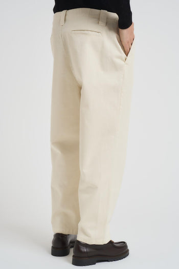 Pantalone uomo con pinces panna - 3