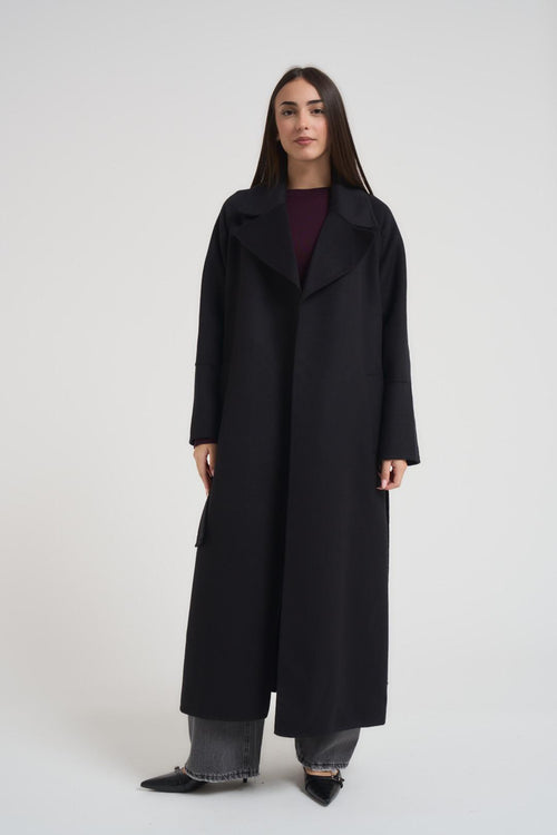 Cappotto donna lungo blu notte