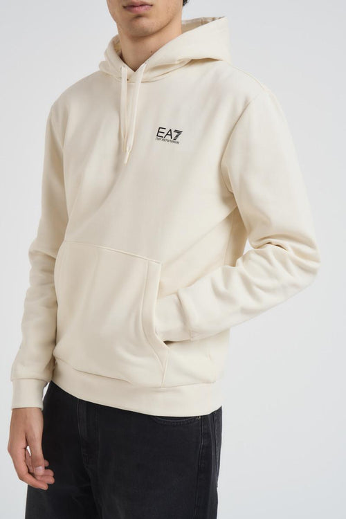 Felpa uomo con cappuccio panna - 1