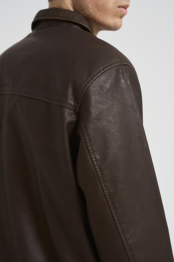 Giubbotto uomo in pelle marrone - 6