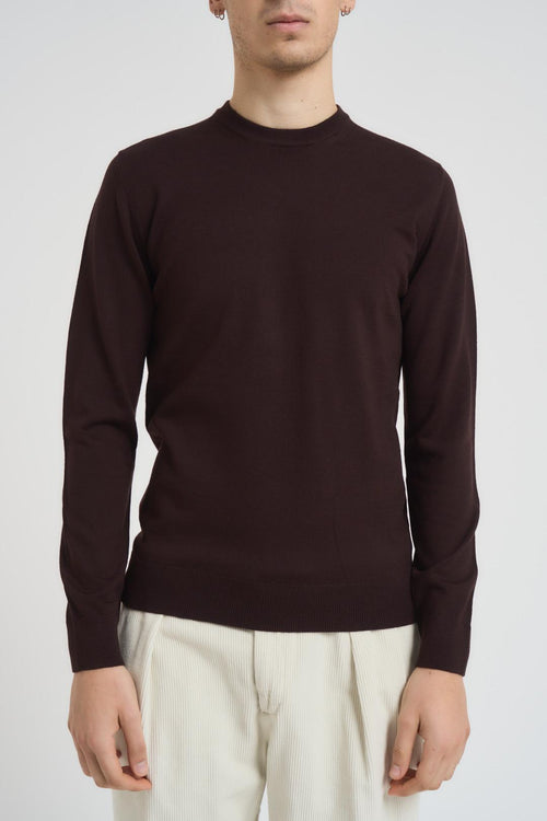 Maglia uomo girocollo marrone - 1