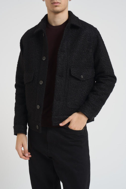 Giubbotto uomo in teddy nero - 1