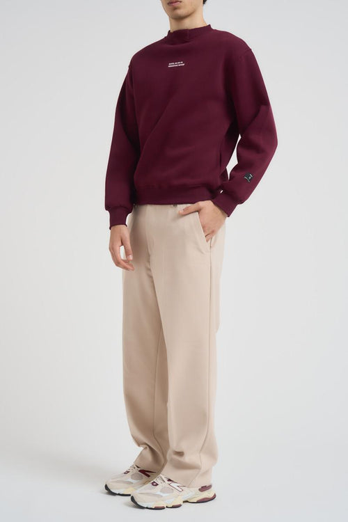 Felpa uomo girocollo bordeaux - 1