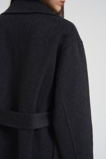 Cappotto donna lungo antracite - 6