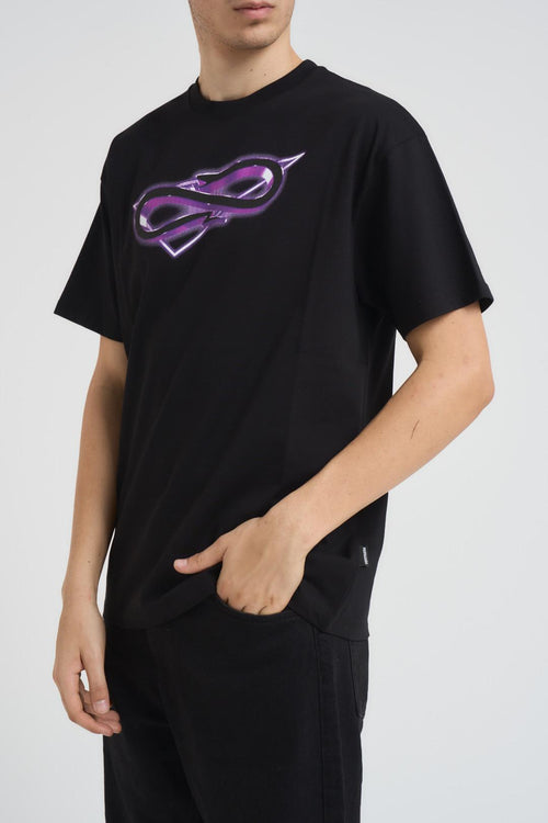 T-shirt uomo nera e viola - 1