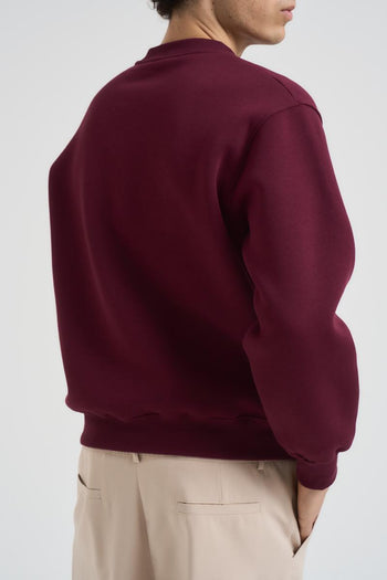 Felpa uomo girocollo bordeaux - 7