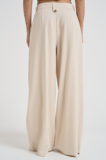 Completo donna gilet e pantalone panna - 7