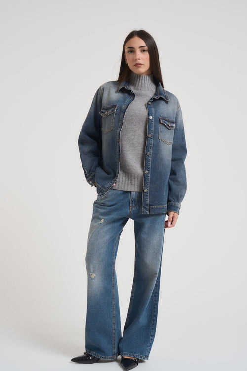 Camicia donna in denim chiaro - 1