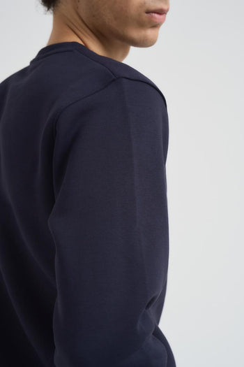 Felpa uomo blu a girocollo - 6