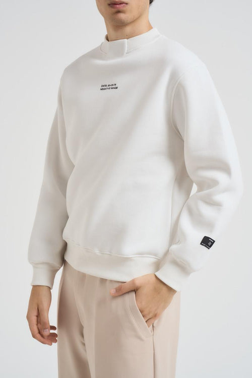 Felpa uomo girocollo bianca - 1