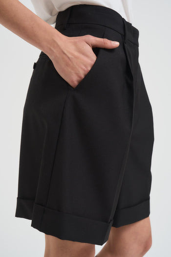 Bermuda donna con risvolto nero - 5