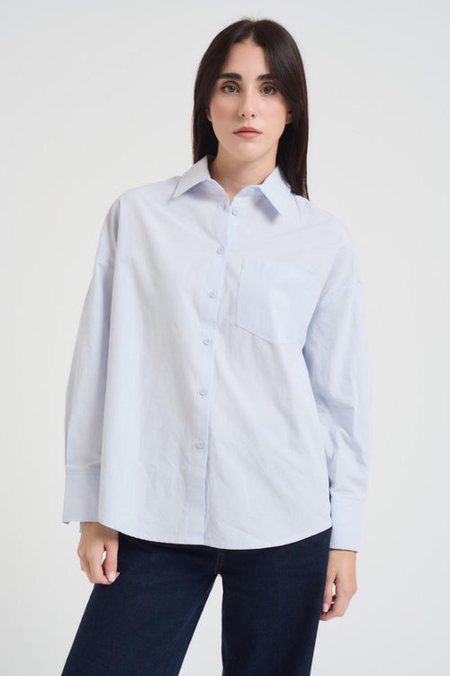 Camicia donna Sira collo classico celeste