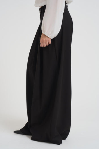 Pantalone donna a palazzo nero - 3