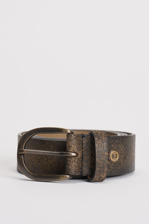 Cintura uomo in pelle marrone vintage