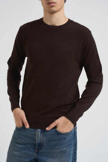 Maglia uomo girocollo marrone - 3