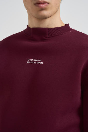 Felpa uomo girocollo bordeaux - 4