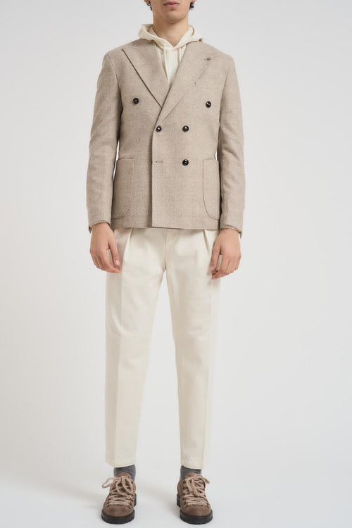 Giacca uomo doppiopetto beige - 1