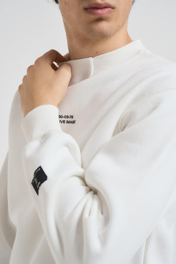 Felpa uomo girocollo bianca - 3