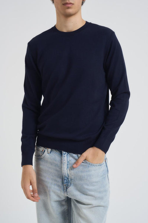 Maglia uomo girocollo blu notte - 1