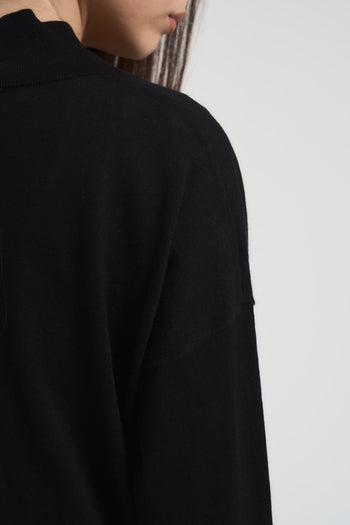 Maglia donna scollo a V nero - 4