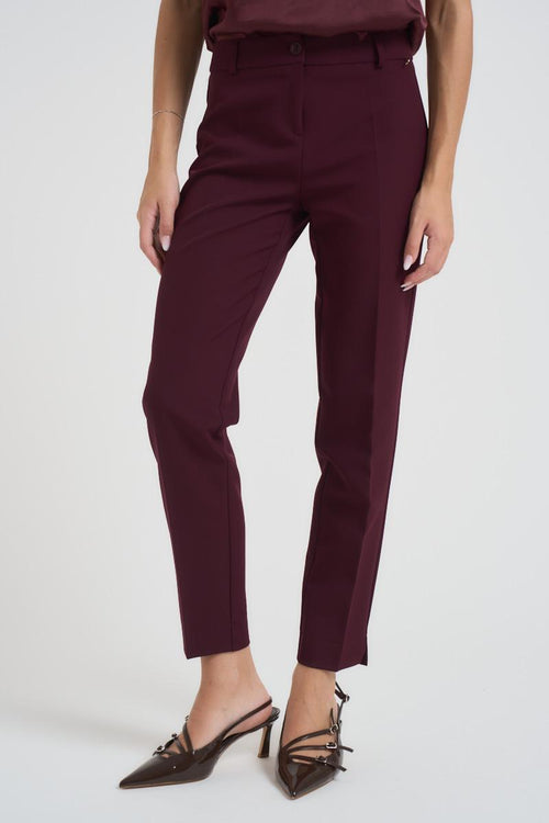 Pantalone donna regular bordeaux - 2