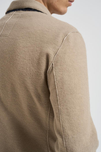 Giacca uomo in maglia beige - 5