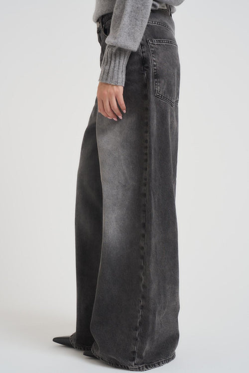 Jeans donna wide leg denim grigio - 2