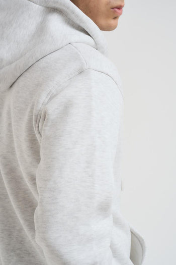 Felpa uomo con zip grigio chiaro - 5