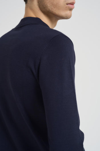 Polo uomo in maglia blu - 4