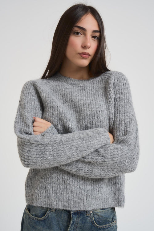 Maglia donna girocollo grigia