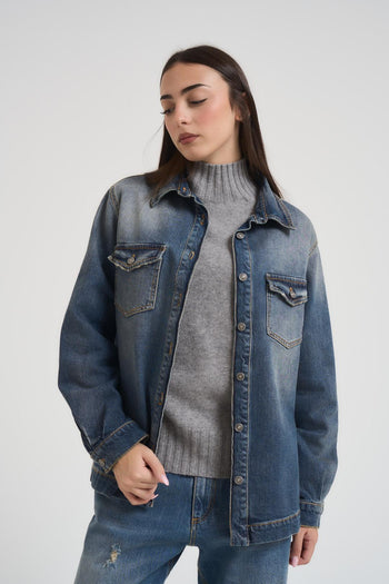 Camicia donna in denim chiaro - 4