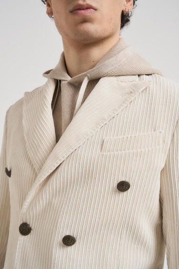 Giacca uomo doppiopetto panna - 3