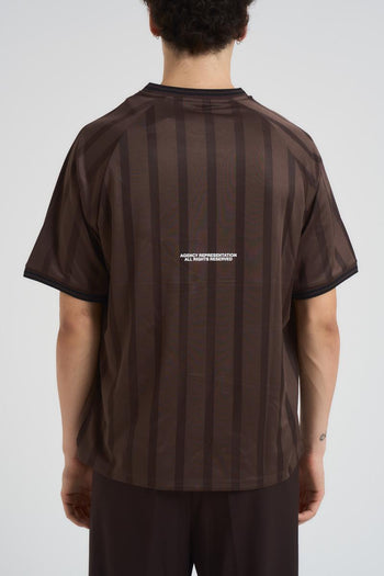 T-shirt uomo girocollo in jersey marrone - 5