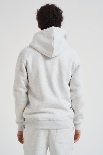 Felpa uomo con zip grigio chiaro - 4