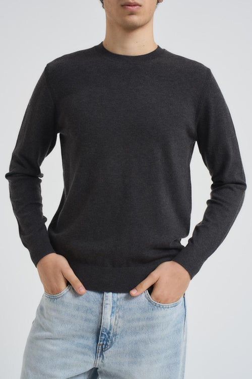 Maglia uomo girocollo grigio antracite - 1