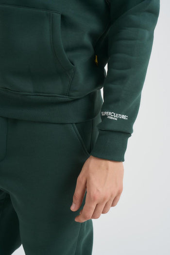 Felpa uomo verde con cappuccio - 4