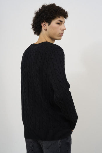 Maglia uomo nera girocollo - 5