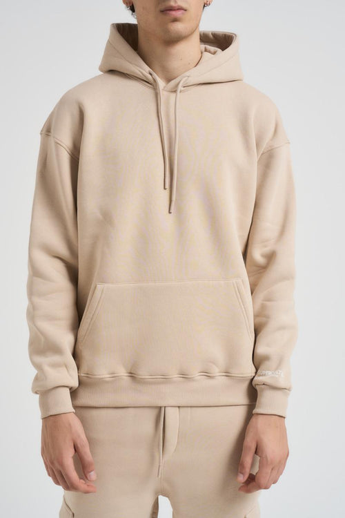 Felpa uomo con cappuccio beige - 2