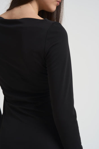 Abito donna midi con cut out nero - 6