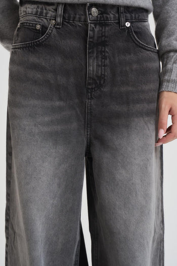 Jeans donna wide leg denim grigio - 4
