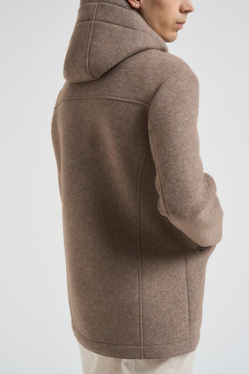 Cappotto uomo midi con cappuccio tortora - 5