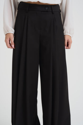 Pantalone donna a palazzo nero - 6