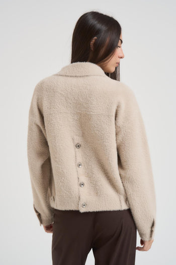 Bomber donna in ecopelliccia beige - 4