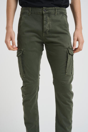 Pantalone uomo slim verde militare - 4