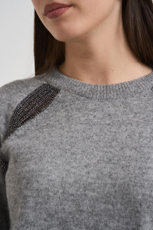 Maglia donna girocollo grigia - 2